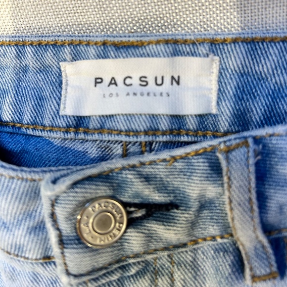 PACSUN High Rise Mom Jeans Two Tone Raw Hem - Picture 4 of 8